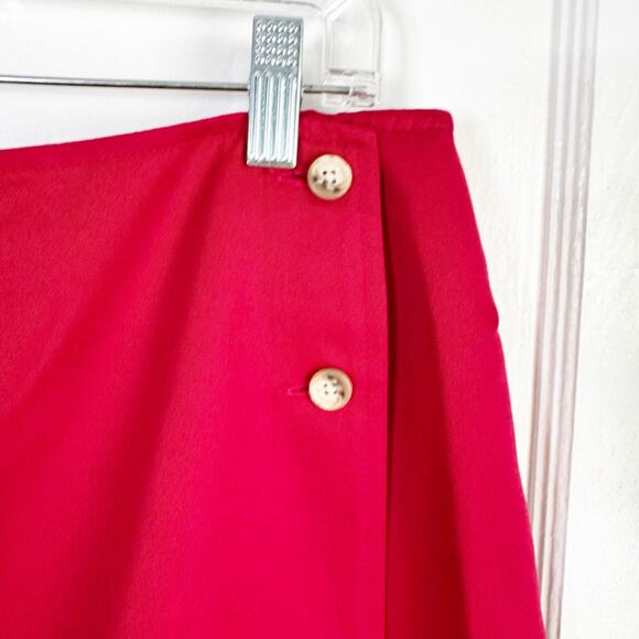 VTG Talbots Petites Red Schoolgirl Skort Preppy Bold Classic Academia NEW 14 - Picture 3 of 13